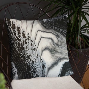 Black & White abstract throw Pillow