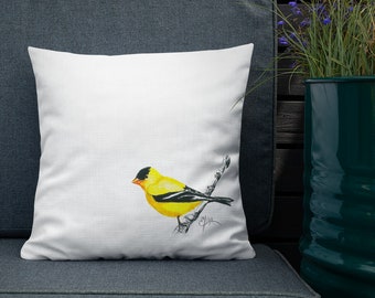 Yellow Finch Bird Pillow