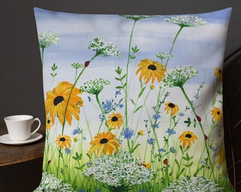 Wildflowers throw pillow