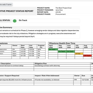 Vorlage für den Projektstatus | PMO Dashboard | RAG Excel Tracker