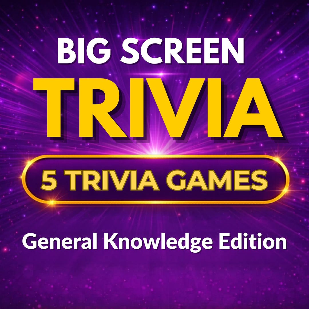 Trivia Topic Screen Big Screen Trivia Game Bundle | Powerpoint Trivia Game | Group Activity ...