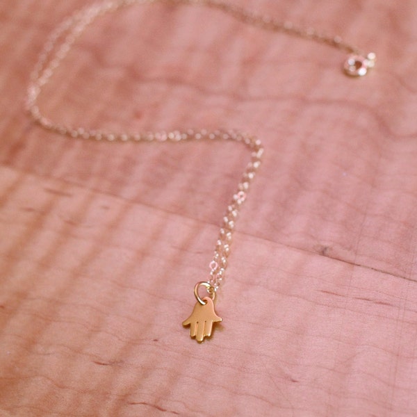 Dainty Gold Hand of Fatima Necklace