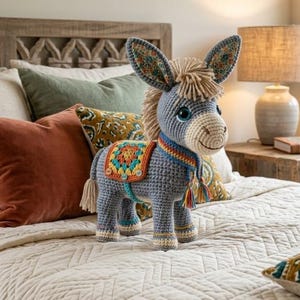 Donkey Crochet pattern | Amigurumi Donkey Crochet PDF | Handmade Donkey Plush Toy | Soft Toy Pattern | Farm Animal Donkey Crochet Easy PDF