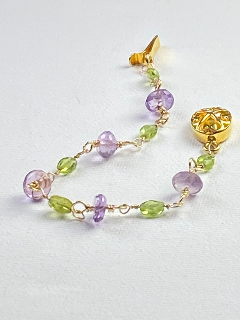 Amethyst and Peridot Bracelet