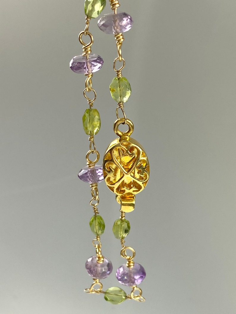 Amethyst and Peridot Bracelet