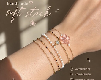 Pulseras Soft Girl / Pulseras de cadena dorada / Acero inoxidable / Pulseras anti-deslustre / Stock limitado