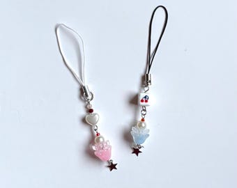 Llavero para móvil y bolso con forma de cupcake / accesorio kawaii / accesorio adorable para el móvil