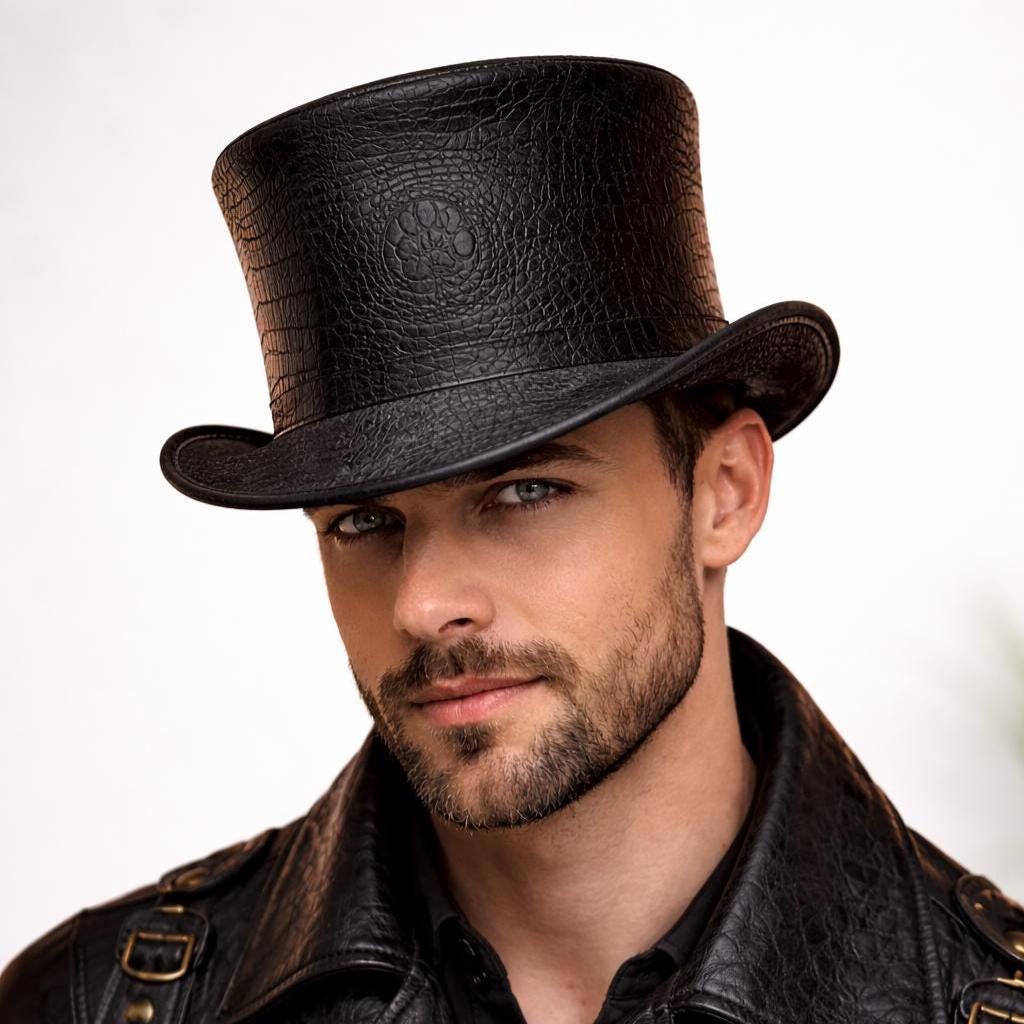 Cappello Cowboy American Hat Makers Crusher In Pelle Grigia &ndash; Taglia S, Nuovo Con Etichette