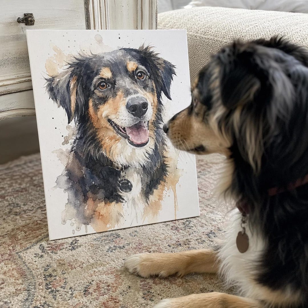 Custom Dog Portrait From Photo, Personalized Pet Portrait, Dog Lover ...