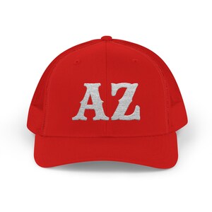 Arizona, AZ Monogram Script Block Letters Snapback Cap | Trucker Mesh Hat