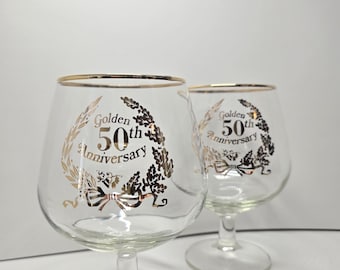 VINTAGE Klarglas Ballong Brandy Snifler