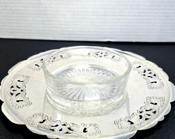 Pelle à beurre/caviar vintage Viking en métal argenté