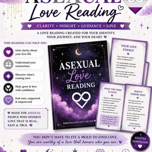 Asexuelle Liebeslesung | Personalisierte LGBTQ + Love Anleitung | Ace Beziehungs Einblick | Selbstliebe Lektüre | Digitaler Download