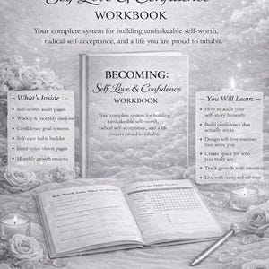 Cuaderno de trabajo para cultivar el amor propio y la confianza / Sanación de la autoestima, diario de trabajo interior, trabajo con la sombra, reinicio de la mentalidad, cuaderno de trabajo para brillar