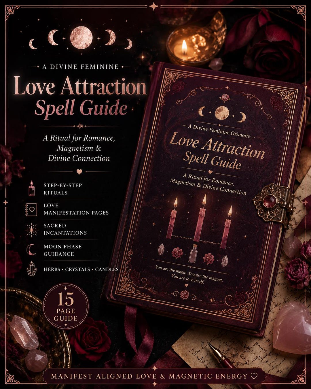 Guía de hechizos para atraer el amor / Ritual de manifestación del amor ...