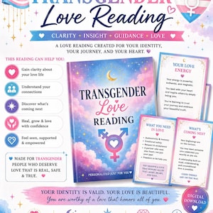 Transgender Liebe Lesen | Personalisierte LGBTQ + Love Anleitung | Trans Beziehung Einblick | Selbstentdeckungs-Lesung | Digitaler Download