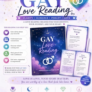 Personalized Gay Love Reading | LGBTQ+ Tarot Reading | Gay Relationship Reading | Custom Love & Soulmate Guidance | Digital Download
