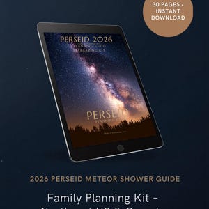 Guide de la pluie de météores Perséide 2026 — Kit de planification d'observation des étoiles en famille PDF, nord-est des États-Unis et du Canada, parcs de ciel étoilé