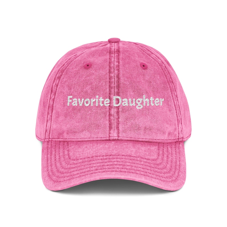 Favorite Daughter Dad Hat, Vintage Embroidered Cap | Washed Gray image 1