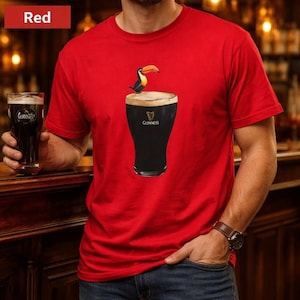 Toucan on Pint T-Shirt | Tropical Bird Guinness Stout Illustration image 8