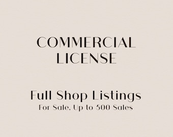 Licencia de uso comercial para el anuncio completo en Etsy (descarga digital)