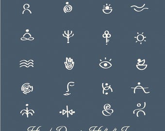 Iconos de bienestar estilo boho, imagen de marca para yoga, imágenes prediseñadas de terapia holística, paquete de archivos SVG para negocios femeninos (descarga instantánea)