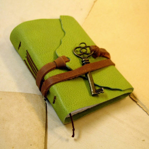 Journal with Key - Mini Leather Journal - Pocket Book