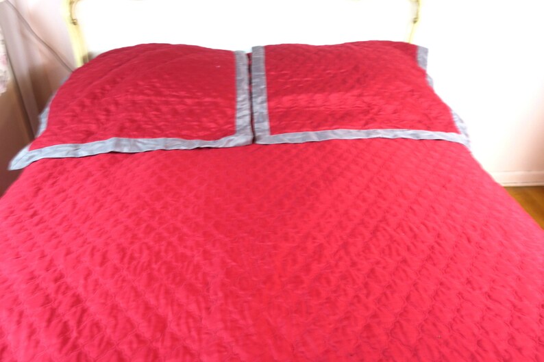 Bedspread 3 Pc King Vintage Gorgeous Reversible Cranberry Etsy