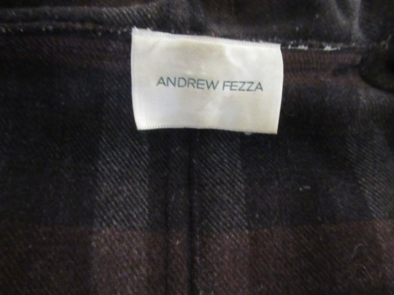 Man's Jacket Andrew Fezza Brown Plaid Zip up Coat… - image 7