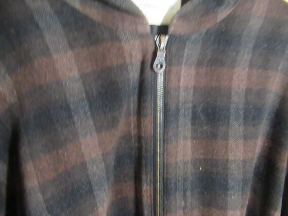 Man's Jacket Andrew Fezza Brown Plaid Zip up Coat… - image 3
