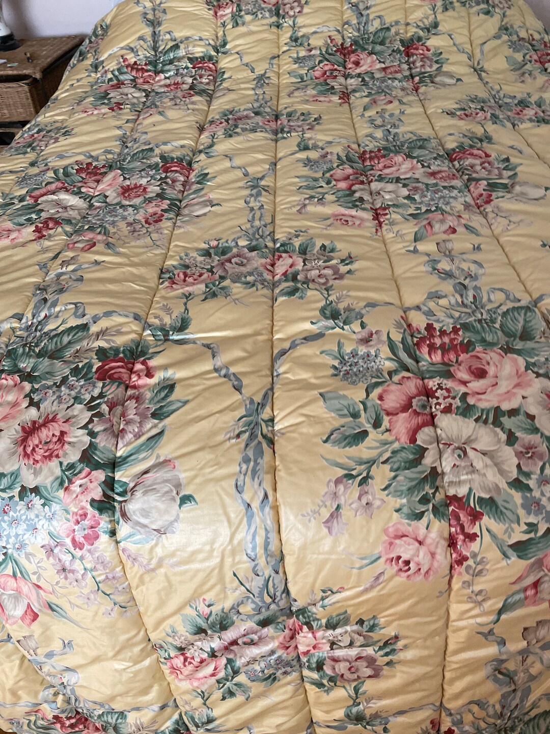 Ralph Lauren King Size Chintz Quilt Comforter Sophie Brooke Polished