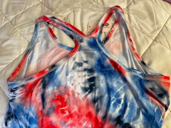 Vintage New lovely nightgown red white and blue l… - image 2