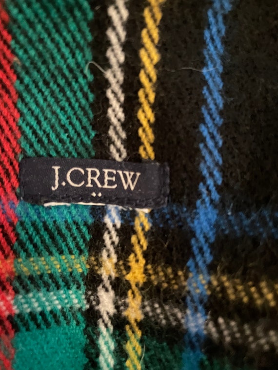Scarf beautiful wool scarf Plaid by j Crew 80 x 2… - image 3