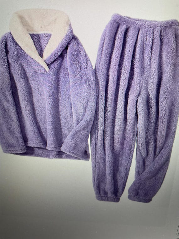 Fluffy Pajamas Set for Women Soft Comfy Fleece Pjs Pullover Pants Loose Plush Sleepwear Fuzzy Loungewear for Winter Large Etsy