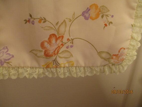 Lingerie bag Pink silk w Lace all around & Flower… - image 2