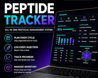Anti-Peptid Tracker | Eingriff-Tagebuch, Zyklusplaner (Excel, Google Sheets)