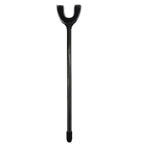 May include: A black carbon fibre-style rod featuring a U-shaped attachment at the top and a solid black cap at the base. The long, slender shaft has a visible woven texture, and the entire structure is presented in a vertical, straight orientation.