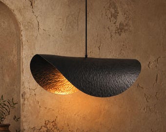 Handgemaakte hanglamp | Marokkaanse hanglamp | Boho-plafondlamp | Artisan hanger met donkere textuur | Uniek woondecoratiecadeau
