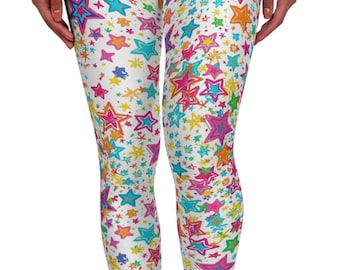 Leggings de yoga de talle alto con confeti de estrellas de colores.