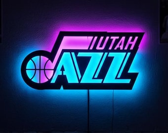 Utah Jazz Neon Style Sign - Sports Fan Gift - Modern Wall Decor