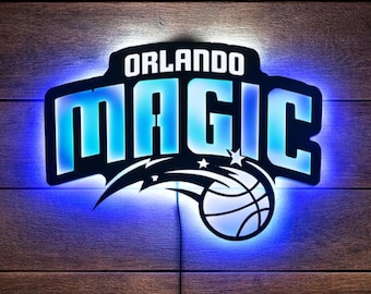 Orlando Magic LED Wall Art - Sports Team Logo Sign - Game Room Decor