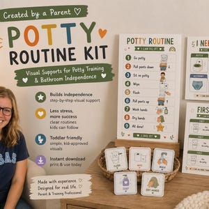Potty Training Visual Routine Kit | Toddler Bathroom Schedule (Digital Download)