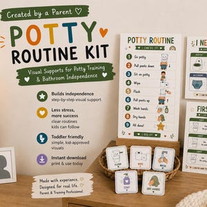 Potty Training Visual Routine Kit | Toddler Bathroom Schedule (Digital Download)