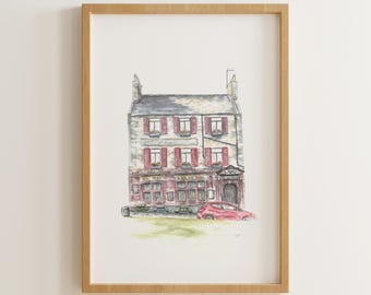The Golf Tavern, The Meadows, Edinburgh - Original Watercolour and Line Art Print