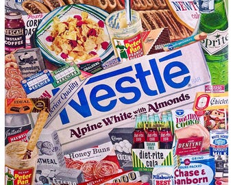 Handgemachte 12x12 vintage Zeitschriftencollage