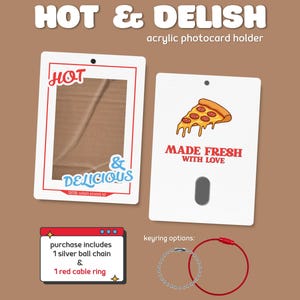 hot & delicious photocard holder | pizza pc holder keychain