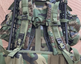 USGI M81 Woodland Camo Molle ii Complete Rucksack Assembly Used