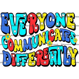 Iedereen communiceert anders png, png, autisme, sublimatieontwerp, autismebewustzijn, speciaal onderwijs