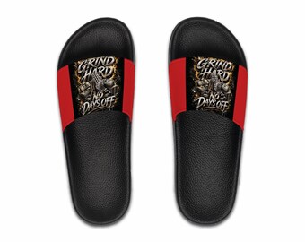 2 RED Grind Hard No Days Off (Street Hustle Attire Collection Slides)