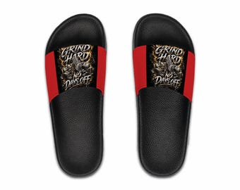 2 RED Grind Hard No Days Off (Street Hustle Attire Collection Slides)